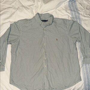 Polo Ralph Lauren Men's Green Button Down Checkered Shirt Size 2XLB